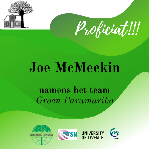 Student Joe McMeekin studeert af op het aanbod van ecosysteemdiensten in Paramaribo